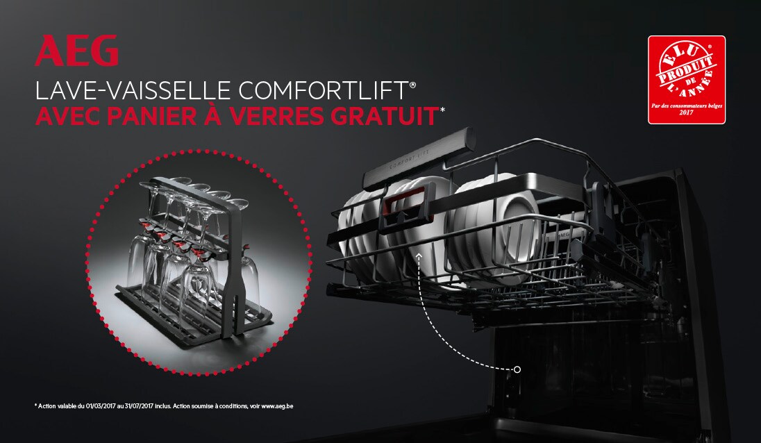 Lave-vaisselle AEG ComfortLift® avec panier à verres gratuit