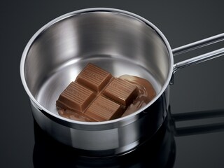Chocolade smelten in een pan op een AEG Inductiekookplaat