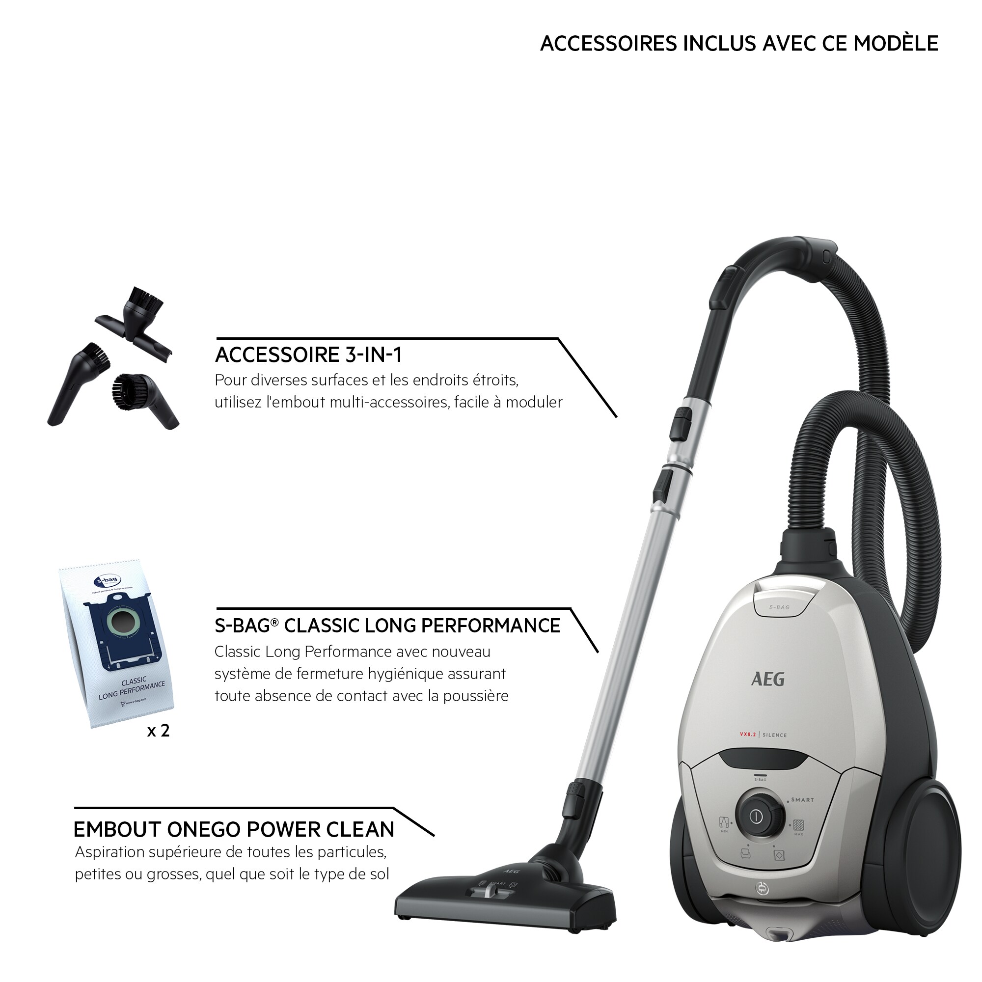 AEG - Aspirateur avec sac - VX82-1-2MG