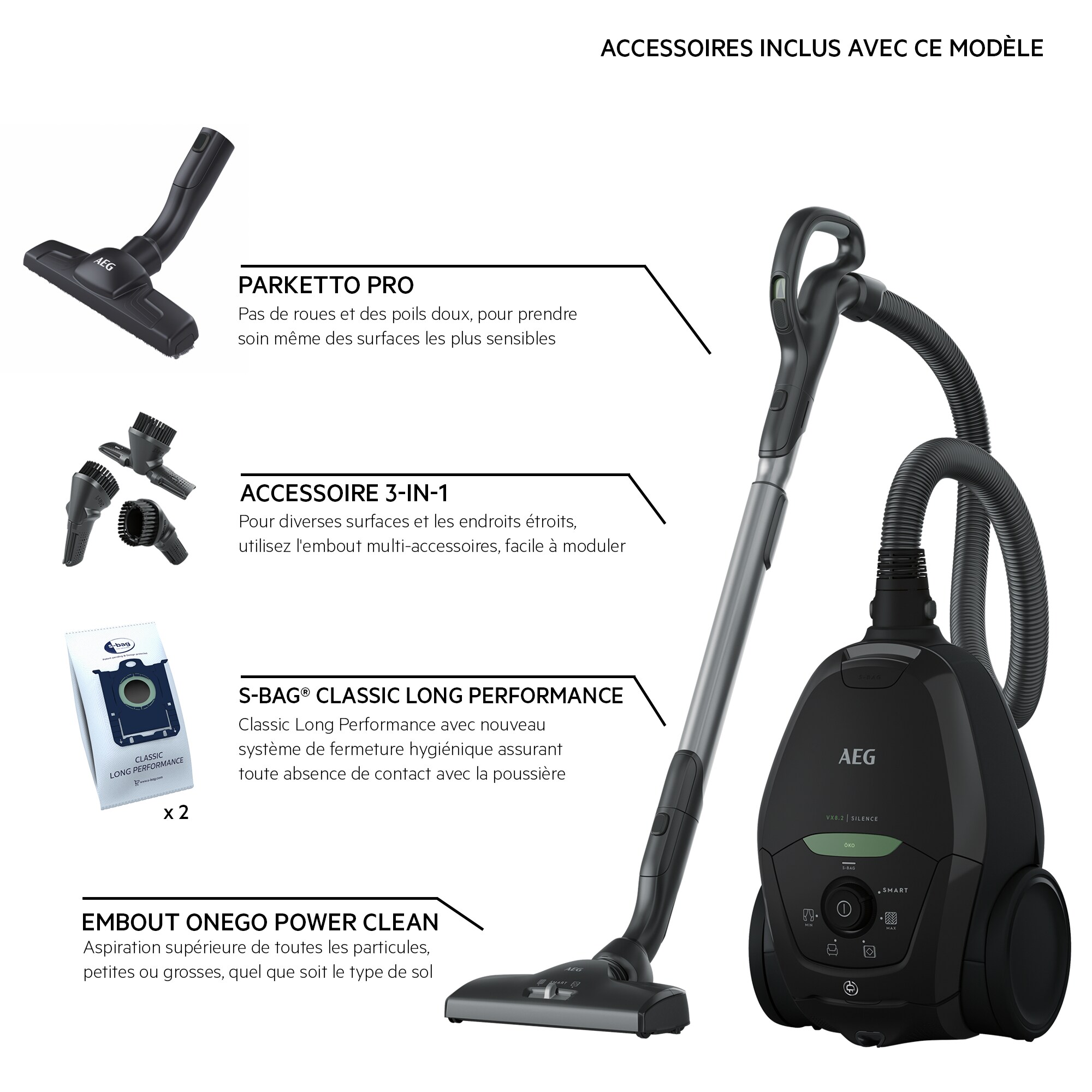 AEG - Aspirateur avec sac - VX82-1-ECO
