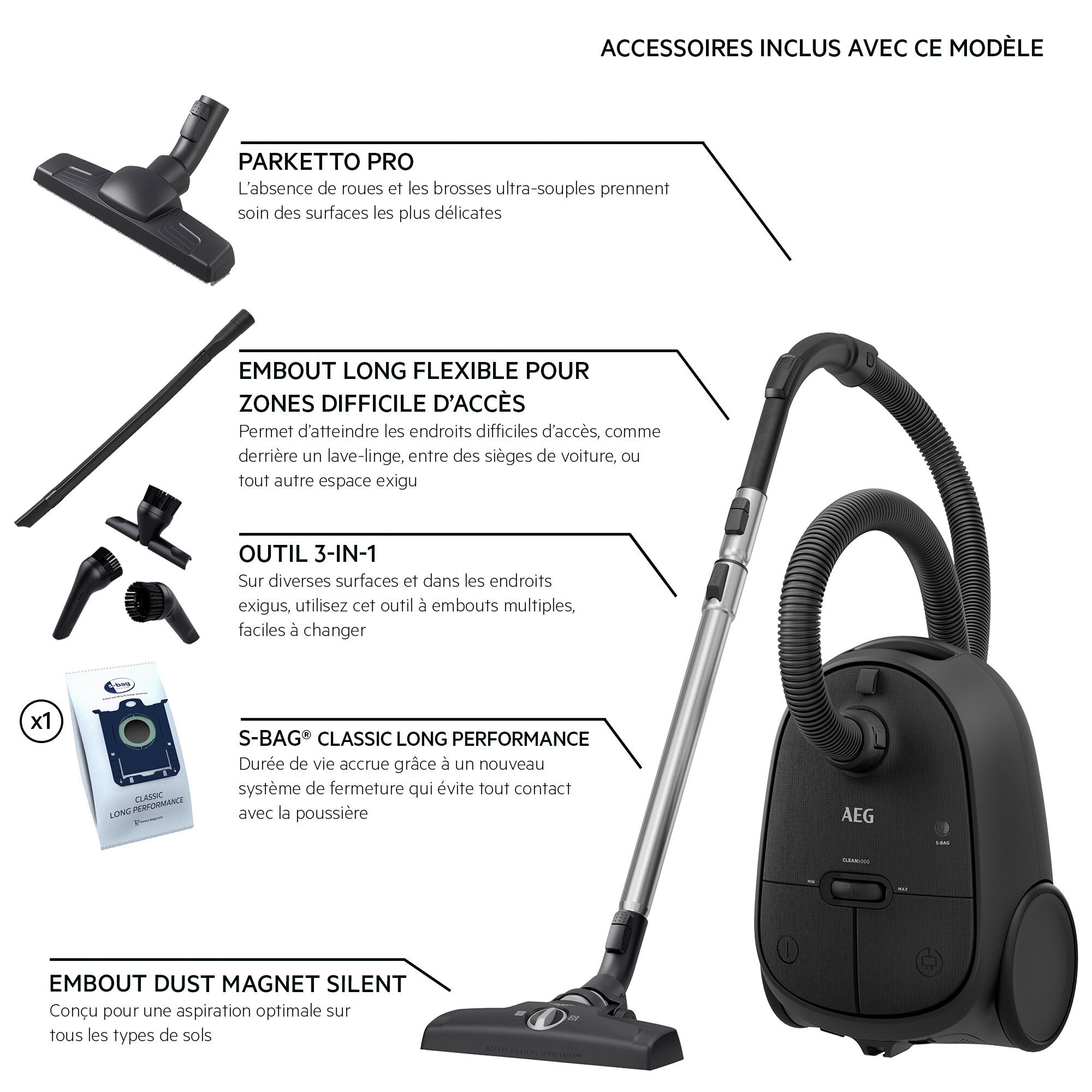 AEG - Aspirateur avec sac - AB61C3GG