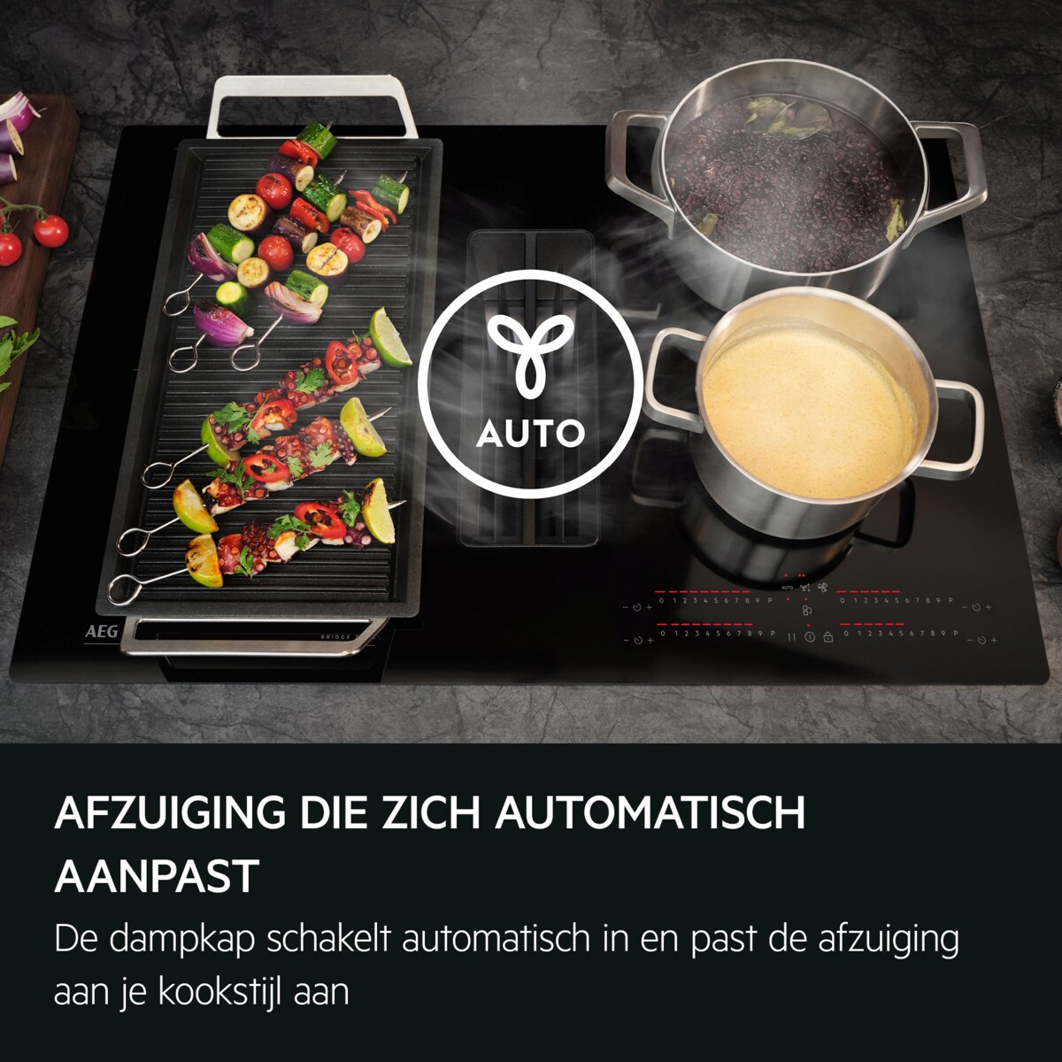 AEG - Kookplaat met afzuiging - NCH84B03CB