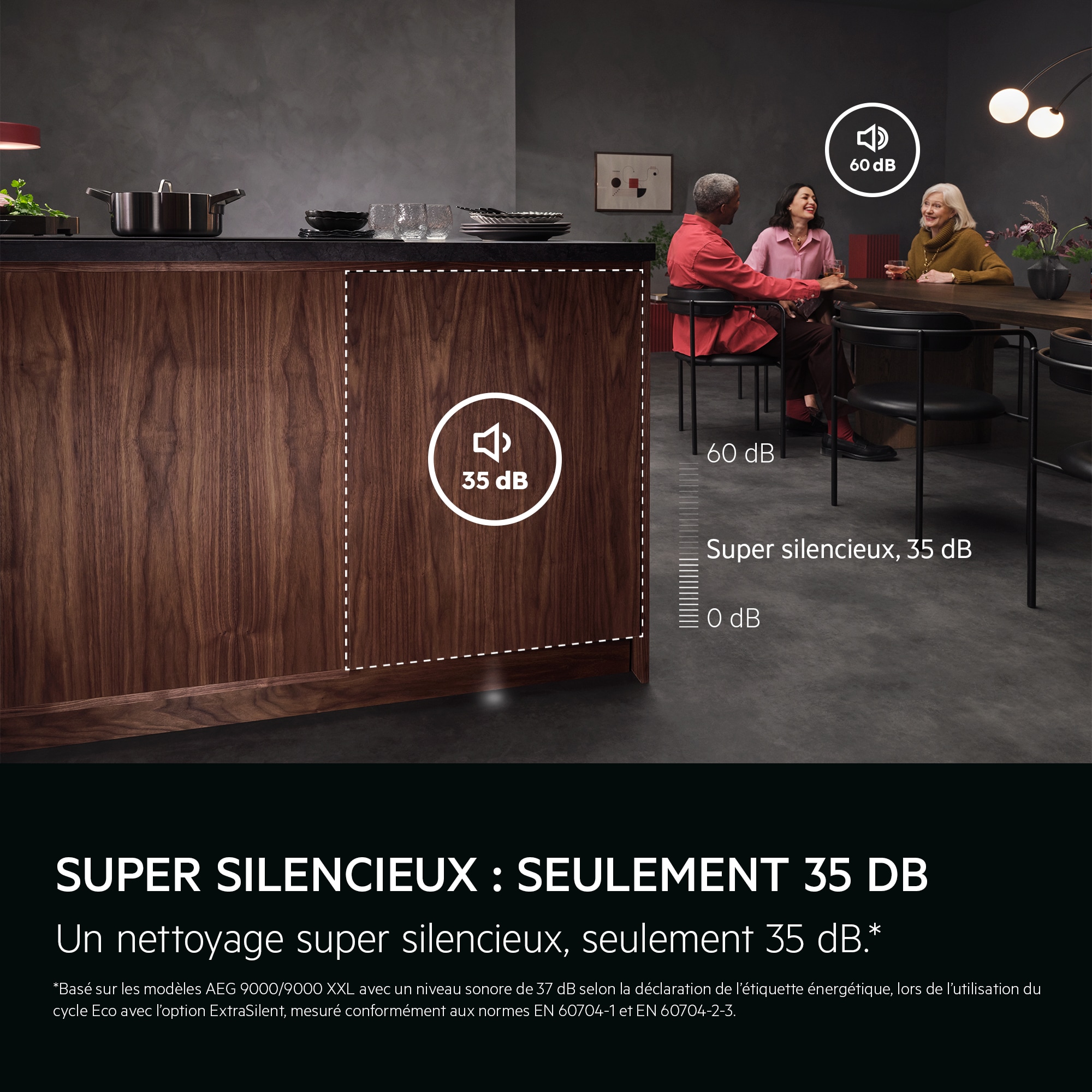 
            FLUISTERSTIL: SLECHTS 35 DB(A)
           
            SuperSilent-reiniging met slechts 35 dB(A).*
          