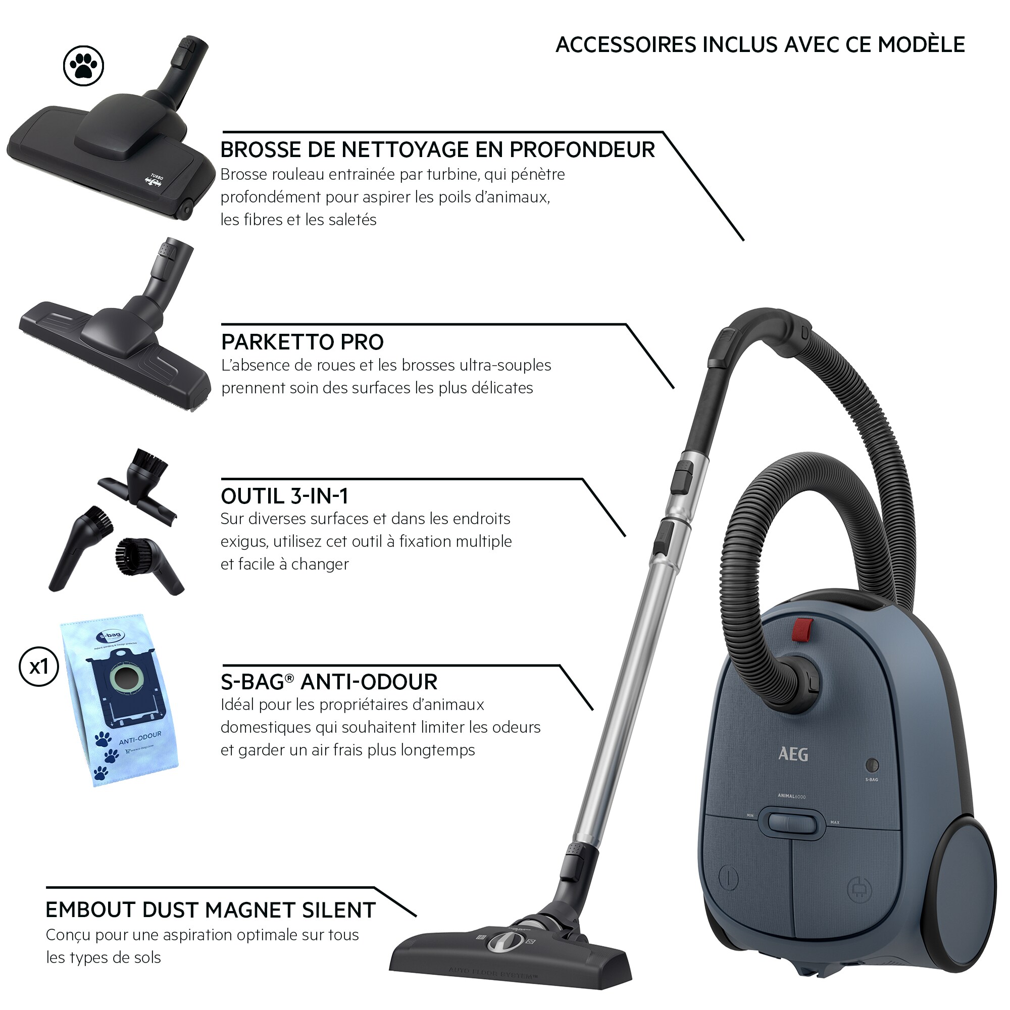 AEG - Aspirateur avec sac - AB61A4DB