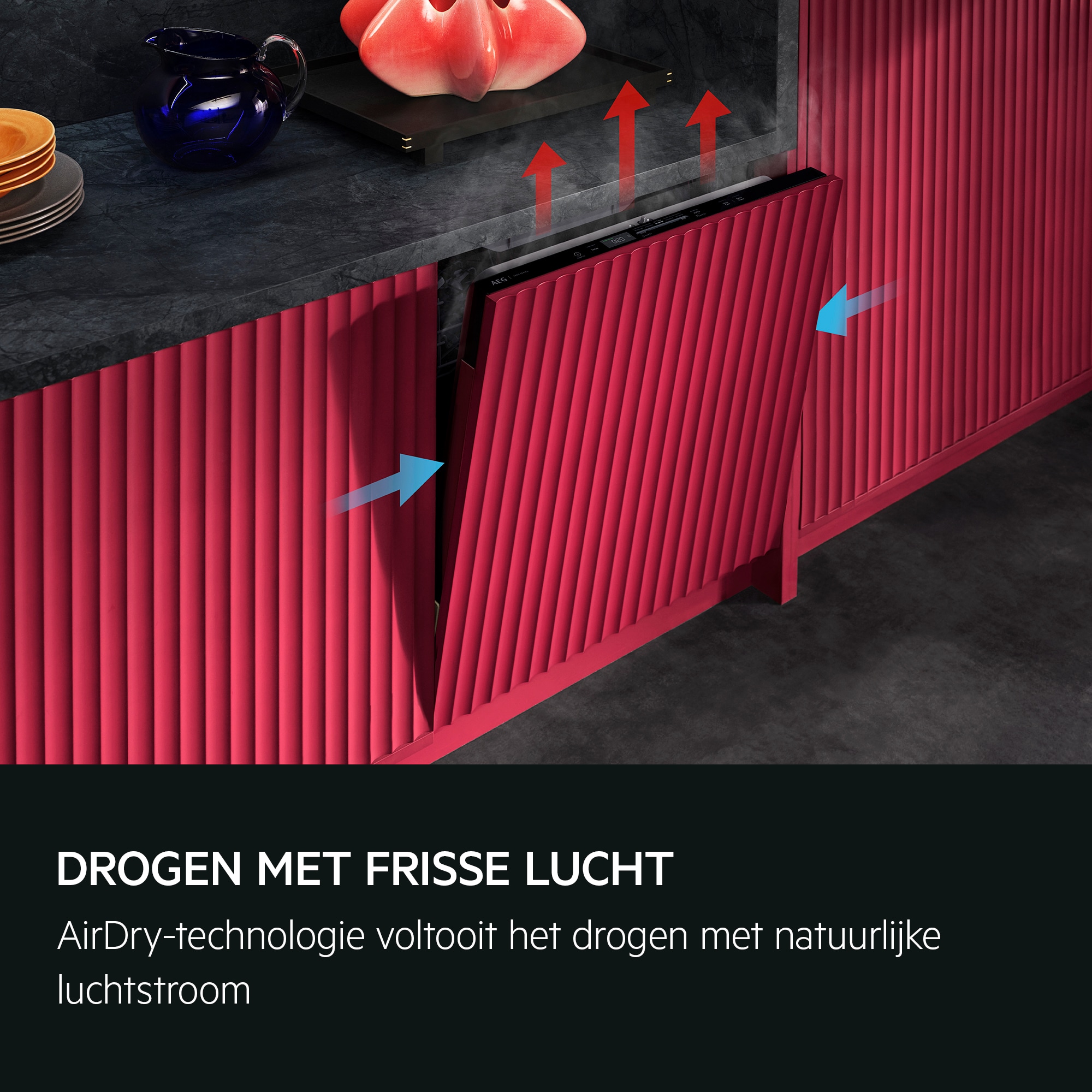 DROGEN MET FRISSE LUCHT AirDry-technologie voltooit het drogen met natuurlijke luchtstroom