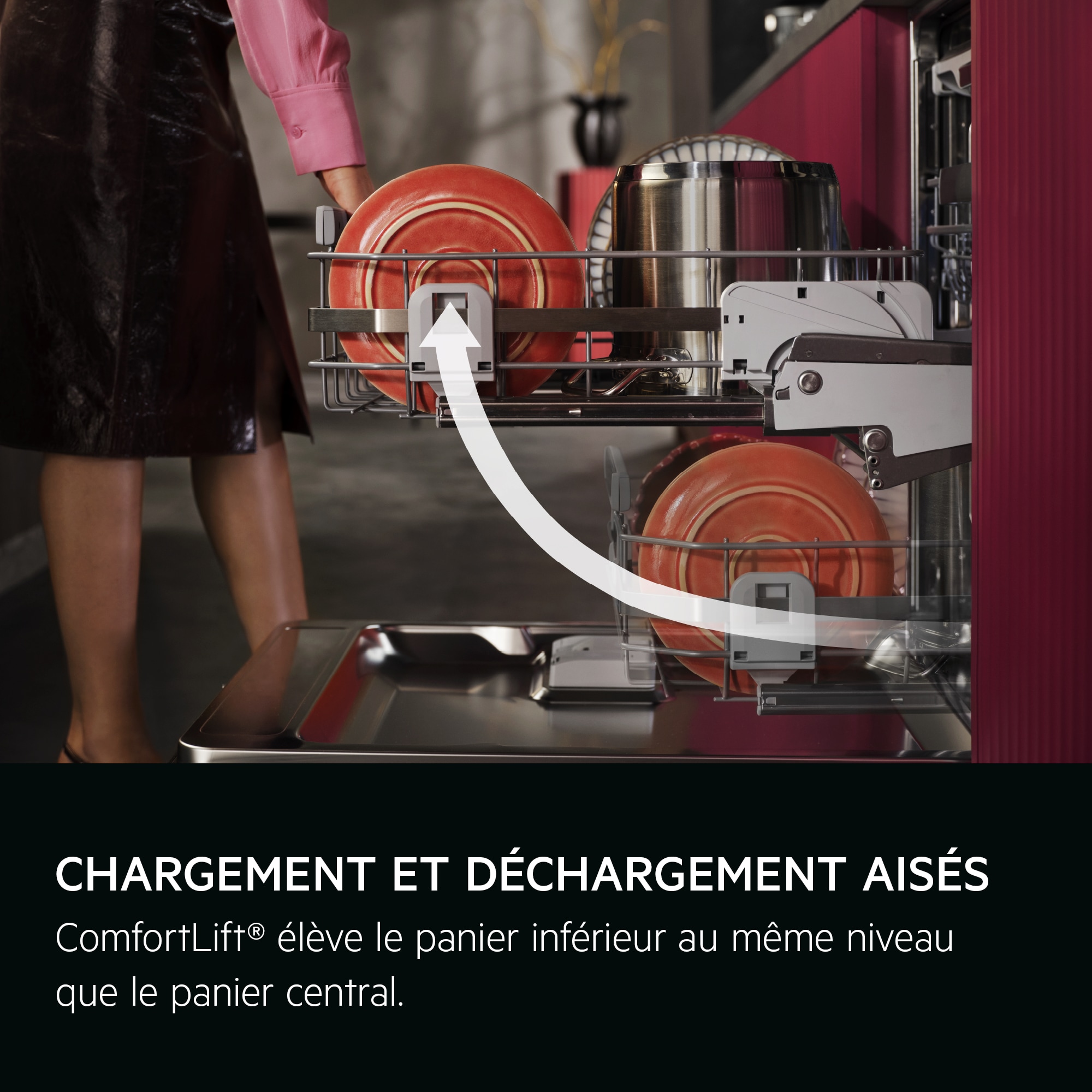 EENVOUDIG IN- EN UITLADEN
ComfortLift® tilt het onderrek op tot op hetzelfde niveau als het middenrek.