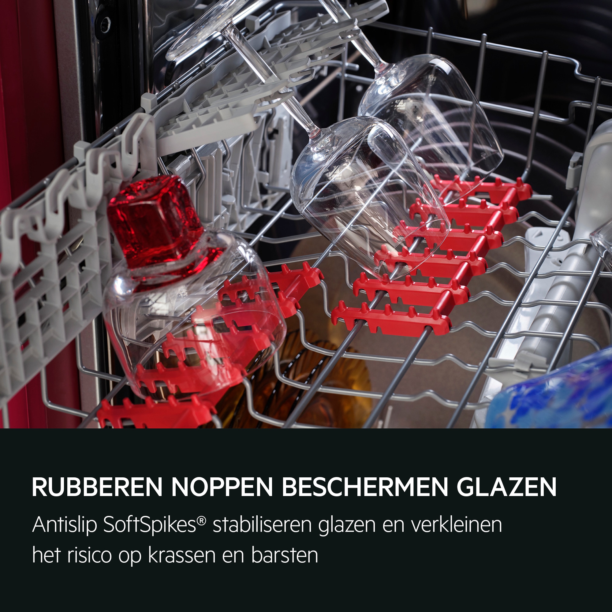RUBBEREN PINNEN BESCHERMEN GLAZEN Antislip SoftSpikes® stabiliseren glazen en verkleinen het risico op krassen en barsten