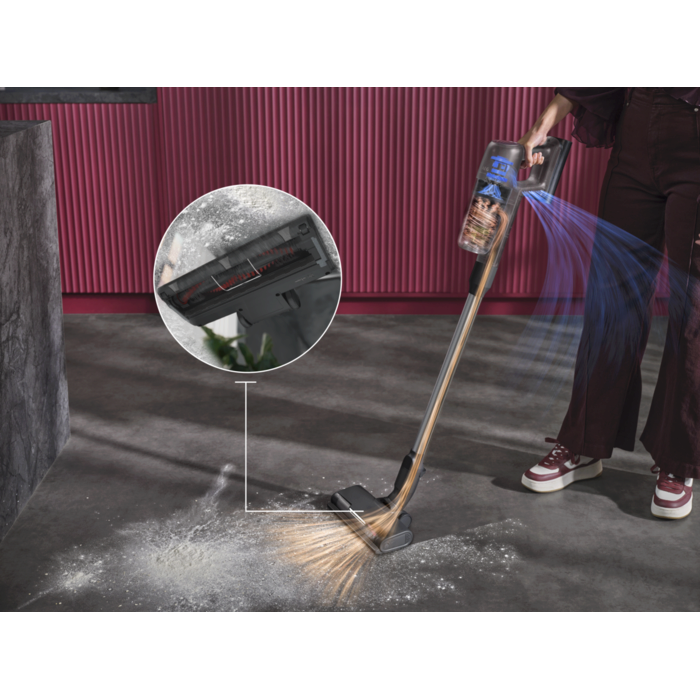 Power in every stroke. Up to 99%* dust pick-up on all surfaces