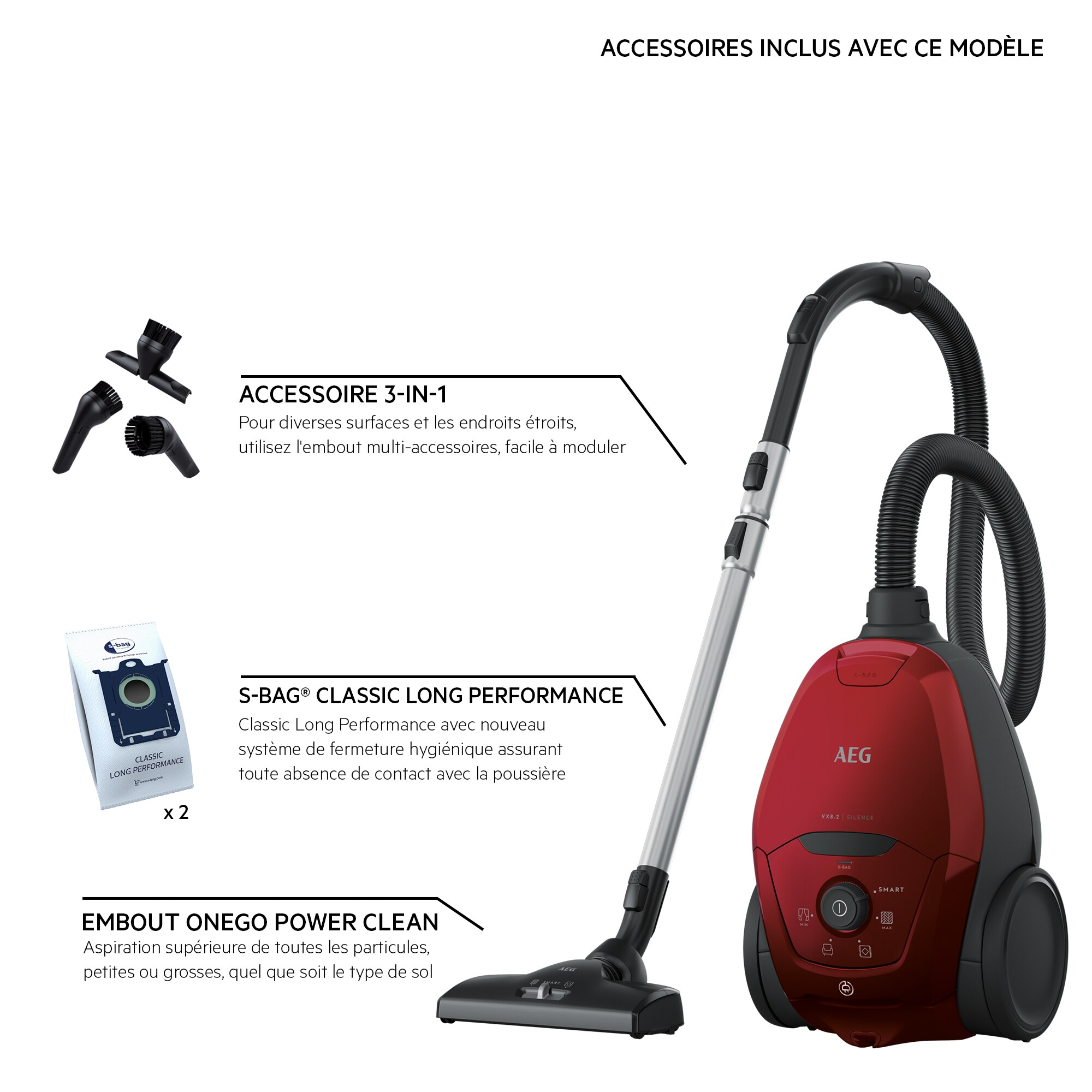 AEG - Aspirateur avec sac - VX82-1-2CR