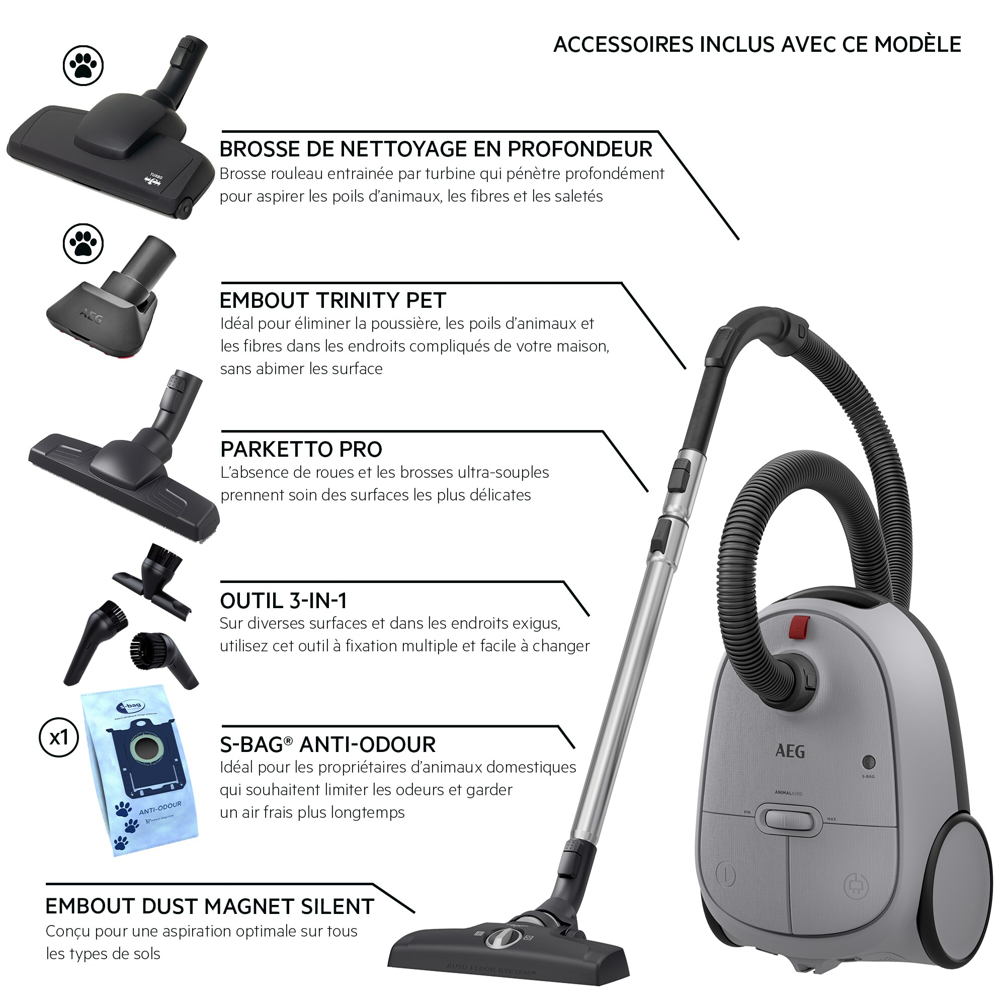 AEG - Aspirateur avec sac - AB61A5UGT