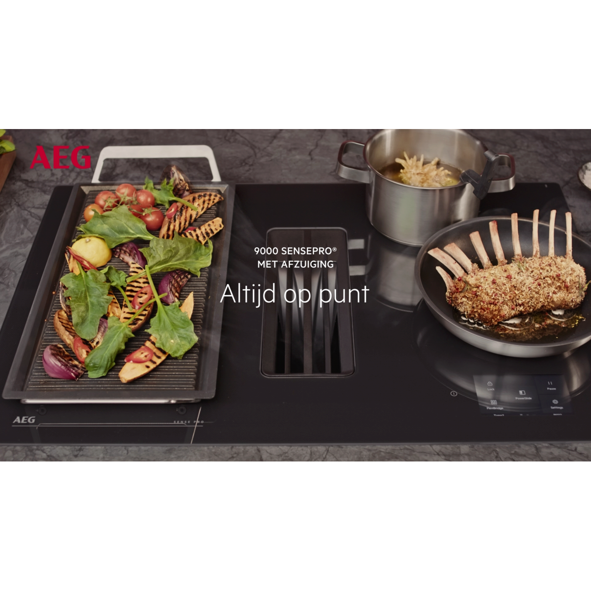 AEG - Kookplaat met afzuiging - PE9000B80