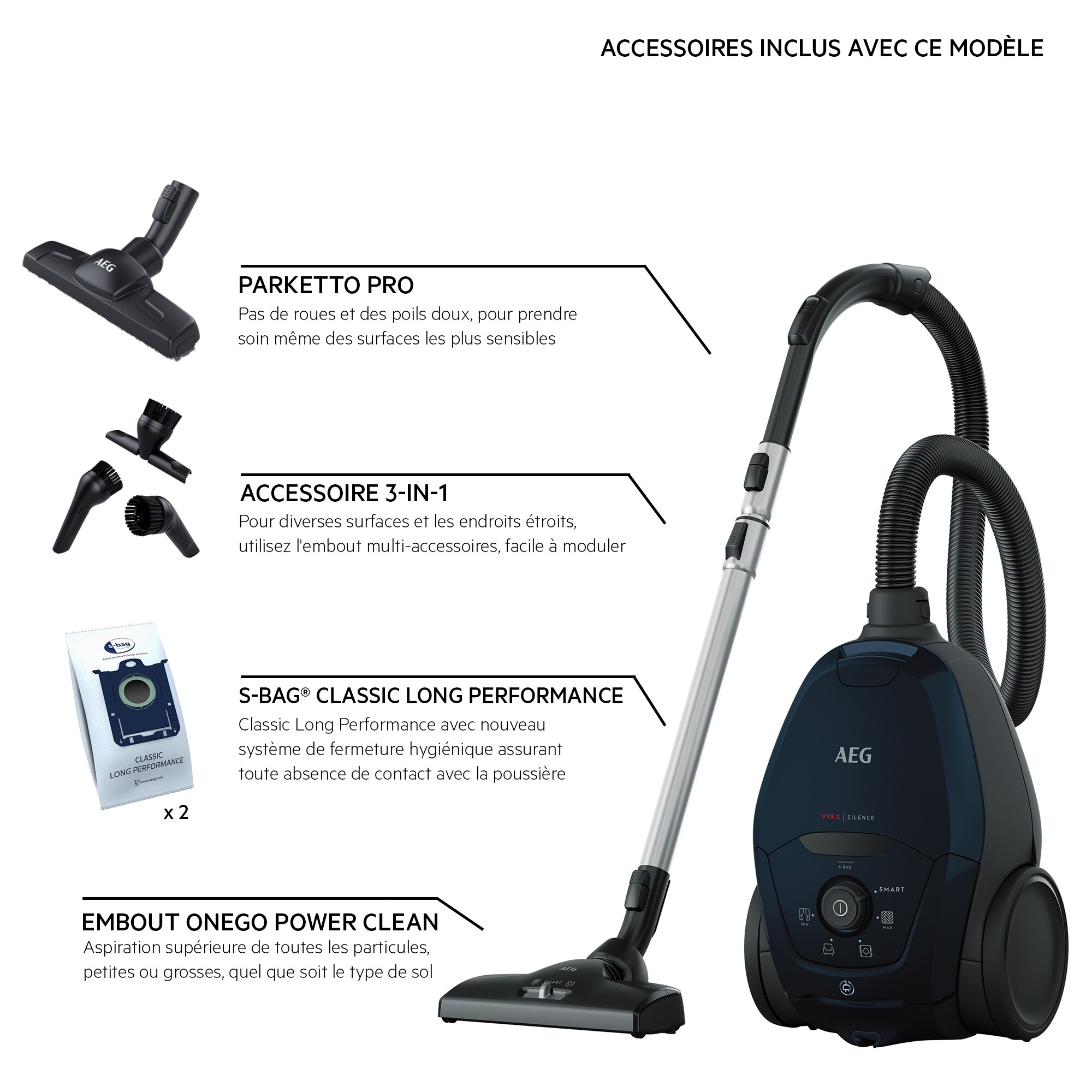 AEG - Aspirateur avec sac - VX82-1-2ST