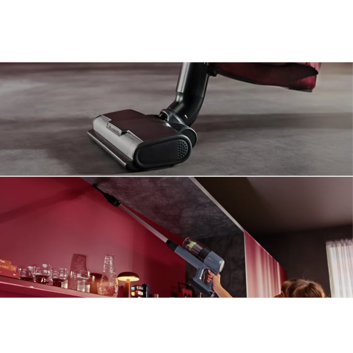 Switch nozzles in a single step with the foot release – no bending needed