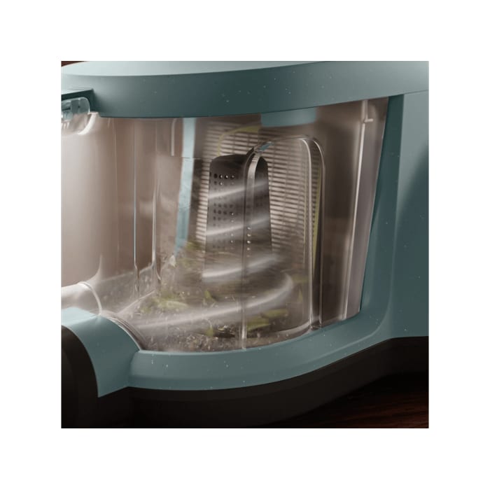 Vacuum cleaner with cyclone separator for efficient cleaning with less frequent bin emptying.*Based on internal test according to IEC 62885-2 edition 2.0.5.1.5, 10 & 5.12