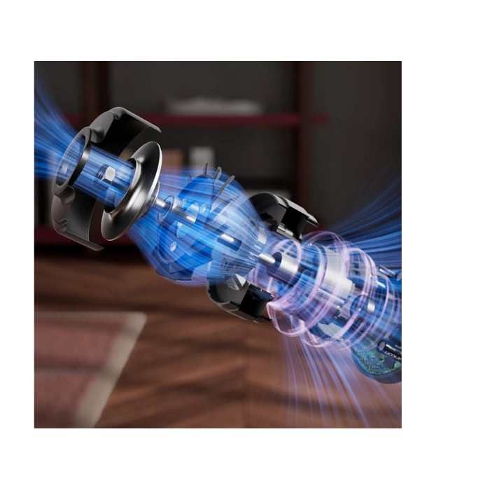 The BLDC motor featuring inverter technology, provides powerful, consistent suction for efficient cleaning and longer motor life