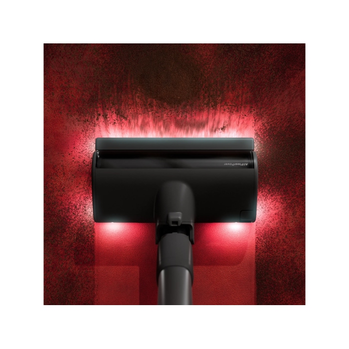The 10 LEDs on the AllFloor nozzle expose hidden dust.