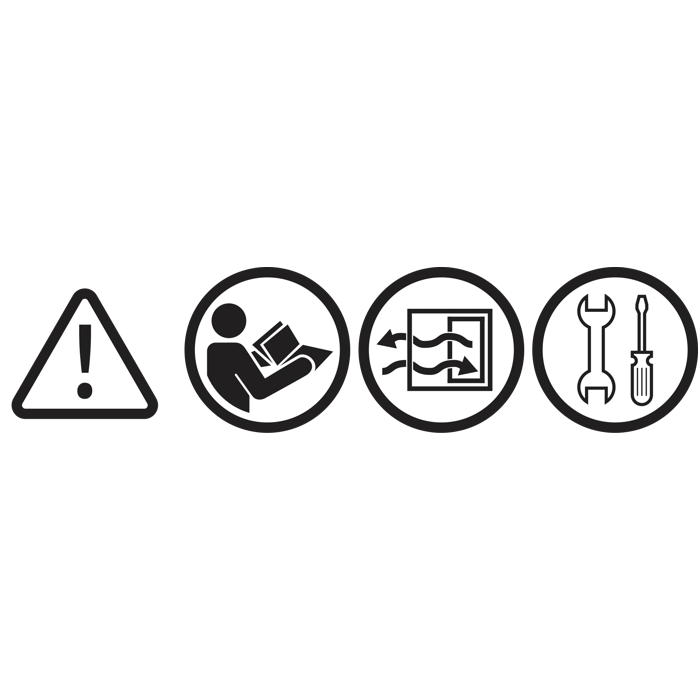 Let op! Installeer volgens voorschriften en gebruik in goed geventileerde ruimte. Zie instructies.