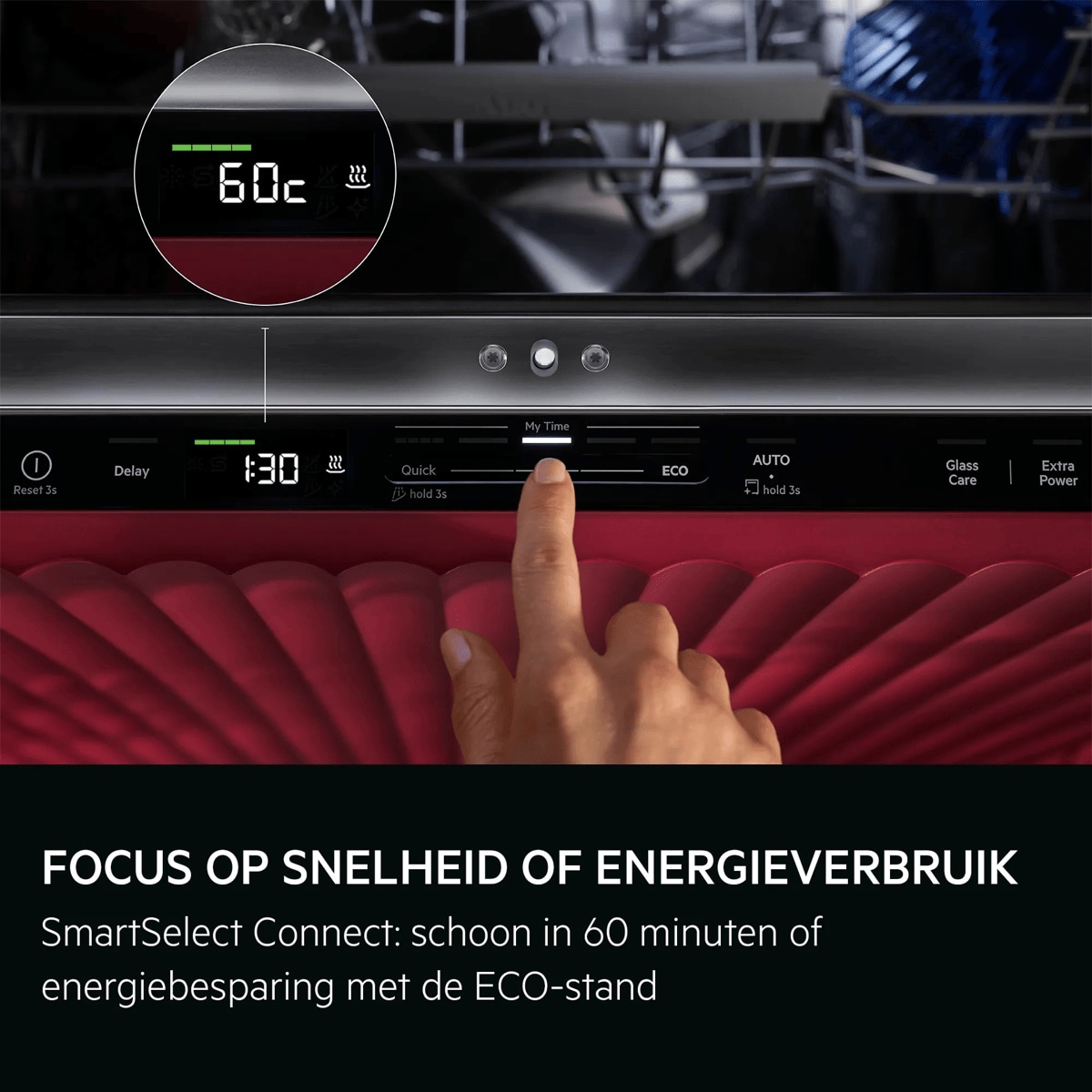 KIES SNELHEID OF ZUINIGHEID SmartSelect: schoon in 60 minuten of energiebesparing met de ECO-stand