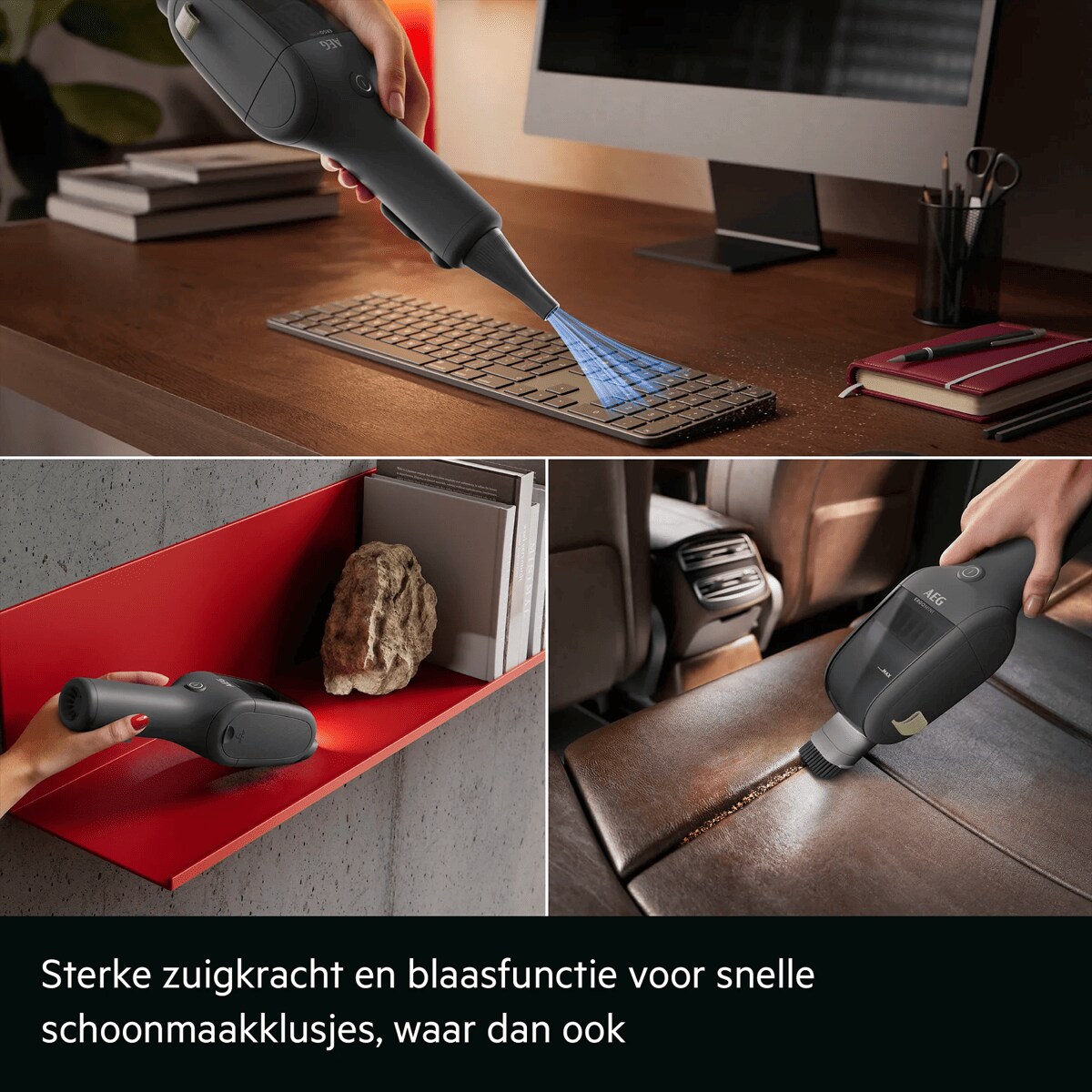 Sterke zuigkracht en blaasfunctie voor snelle schoonmaakklusjes, waar dan ook