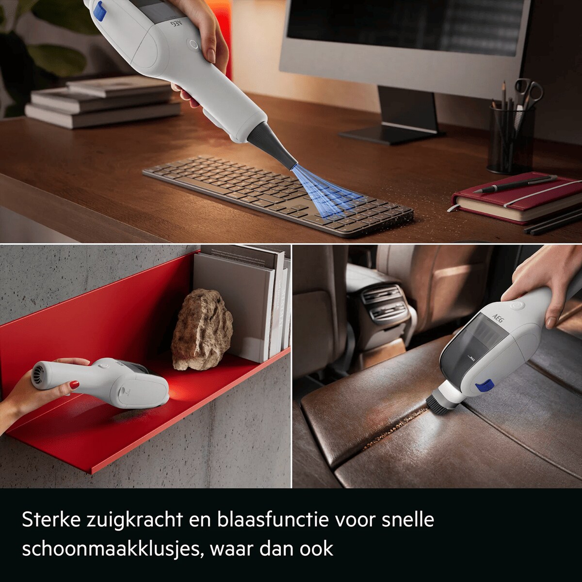 Sterke zuigkracht en blaasfunctie voor snelle schoonmaakklusjes, waar dan ook