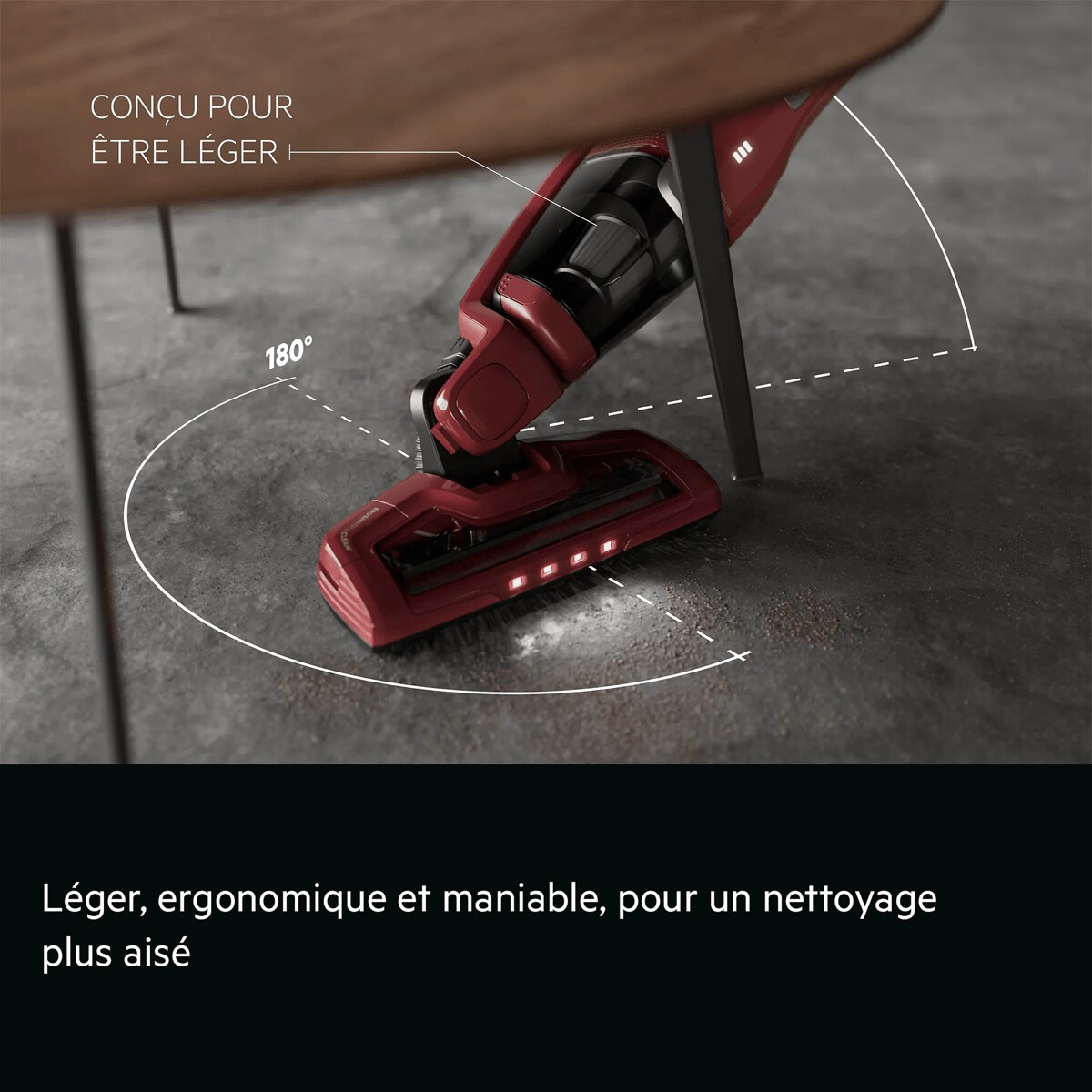 Licht, ergonomisch en wendbaar voor soepeler schoonmaken     Lichtgewicht ontwerp 180°