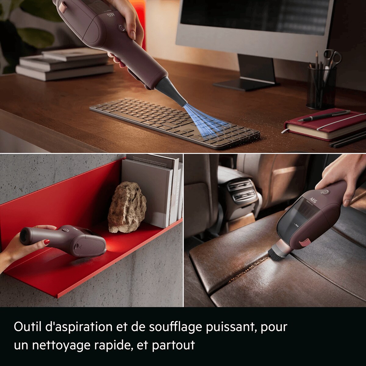 Outil d'aspiration et de soufflage puissant, pour un nettoyage rapide, et partout
