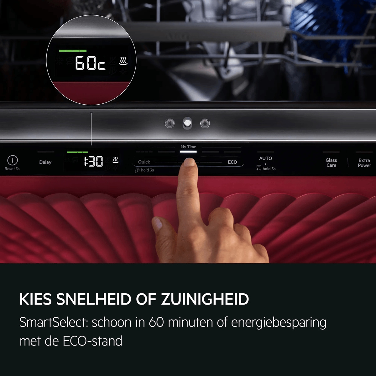 KIES SNELHEID OF ZUINIGHEID SmartSelect: schoon in 60 minuten of energiebesparing met de ECO-stand