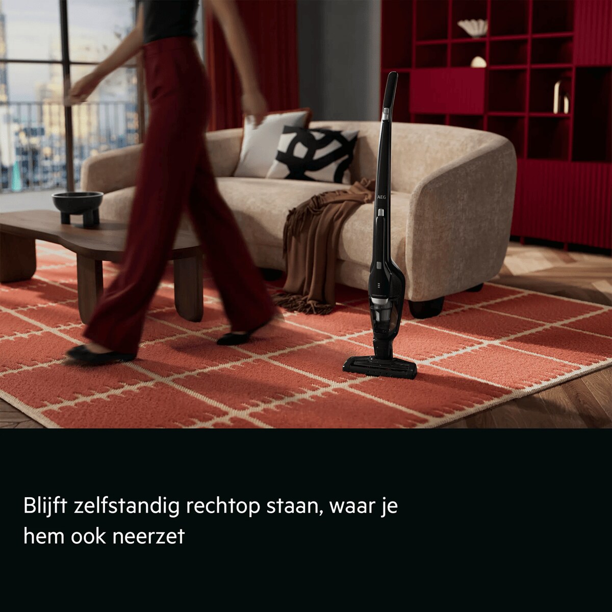 Blijft zelfstandig rechtop staan, waar je hem ook neerzet