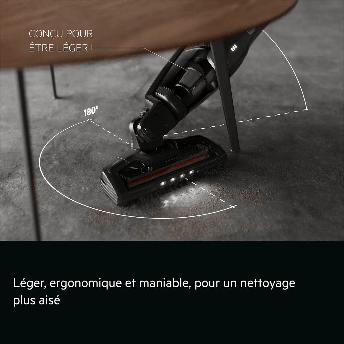 Licht, ergonomisch en wendbaar voor soepeler schoonmaken     Lichtgewicht ontwerp 180°