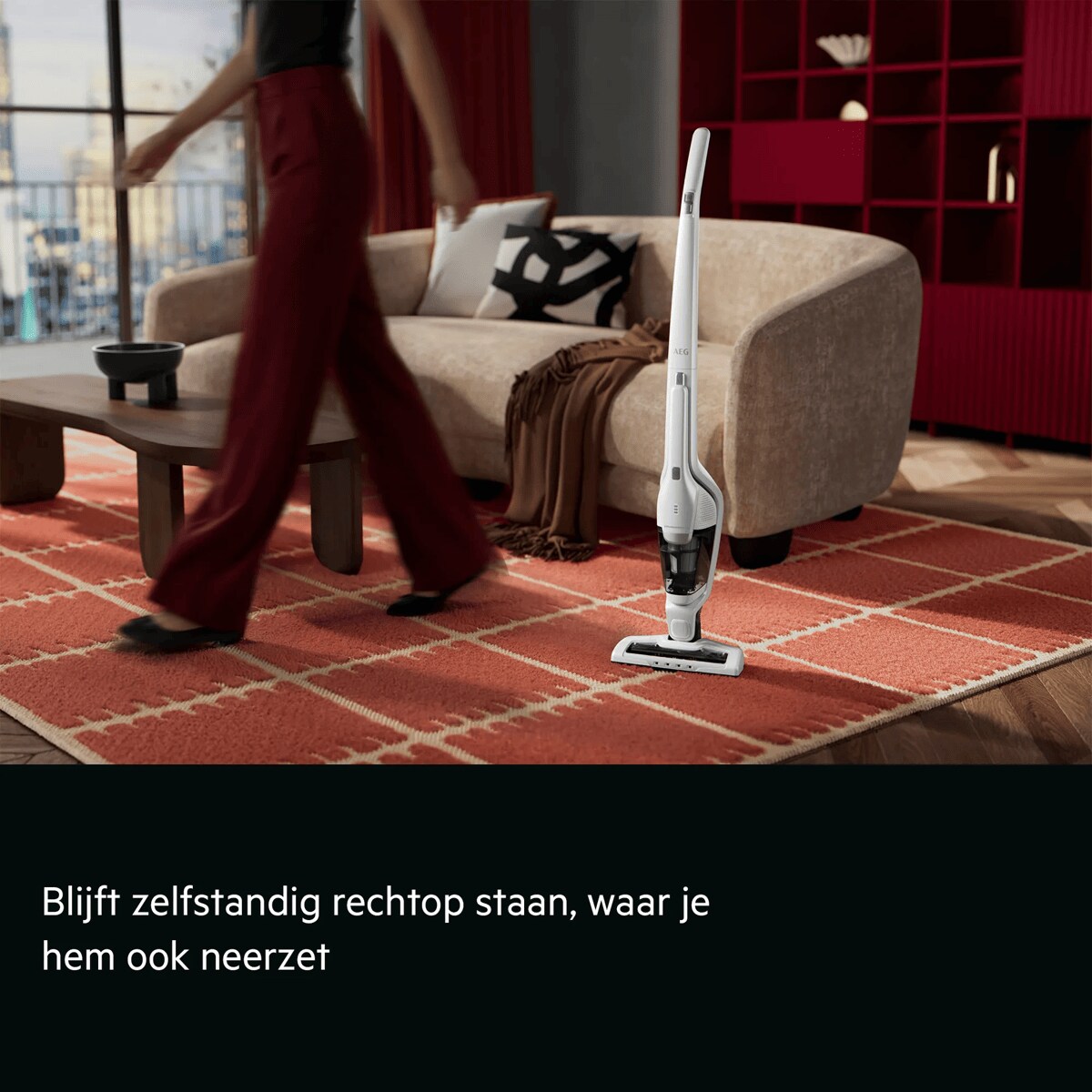 Blijft zelfstandig rechtop staan, waar je hem ook neerzet
