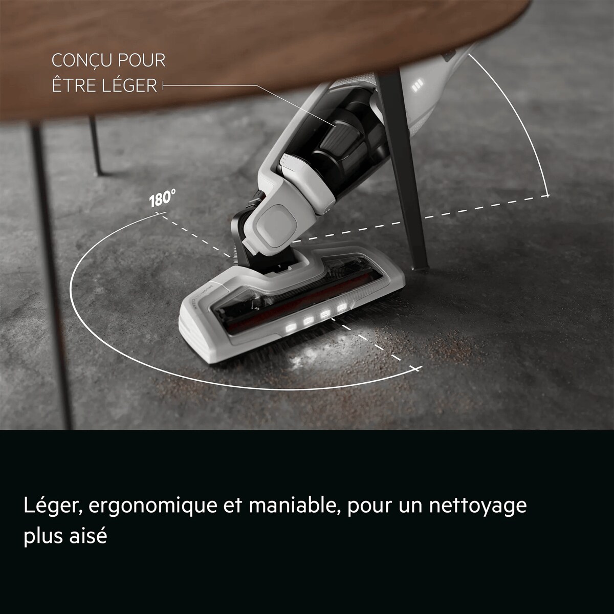 Licht, ergonomisch en wendbaar voor soepeler schoonmaken     Lichtgewicht ontwerp 180°