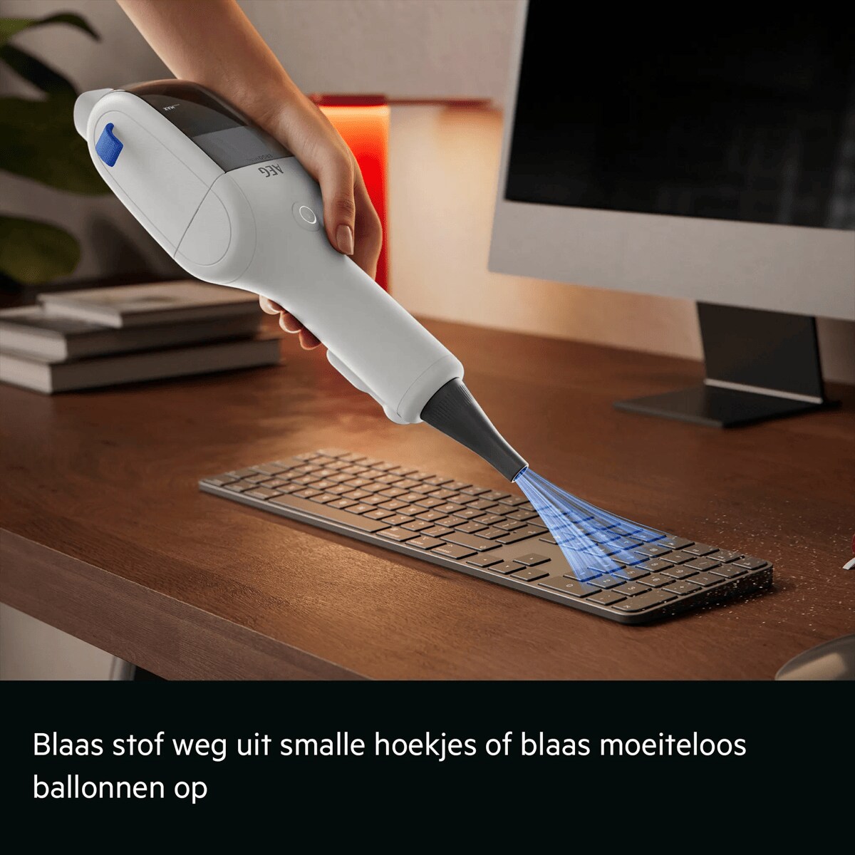 Blaas stof weg uit smalle hoekjes of blaas moeiteloos ballonnen op