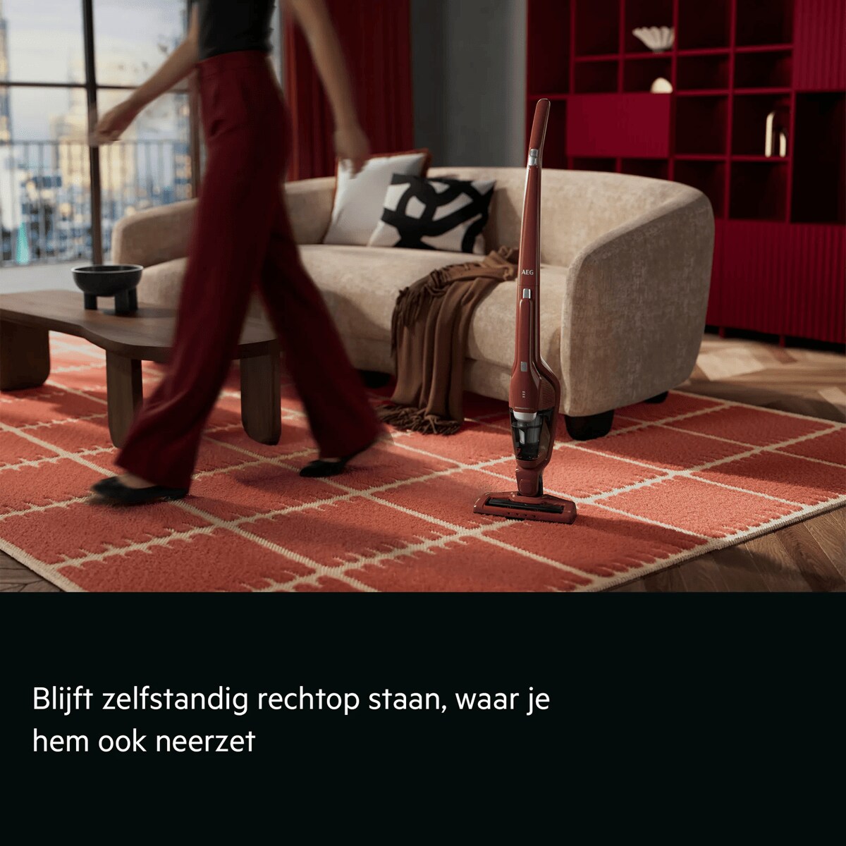Blijft zelfstandig rechtop staan, waar je hem ook neerzet