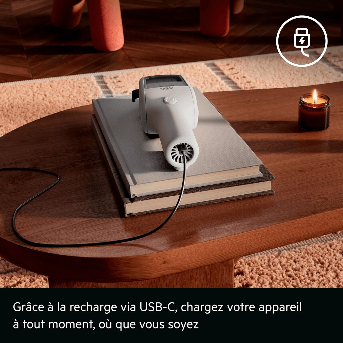 Grâce à la recharge via USB-C, chargez votre appareil à tout moment, où que vous soyez