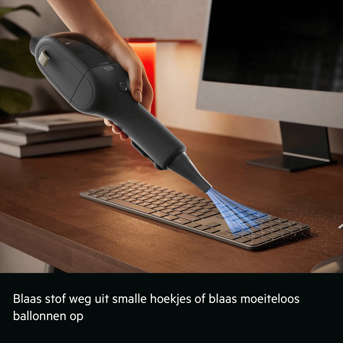 Blaas stof weg uit smalle hoekjes of blaas moeiteloos ballonnen op