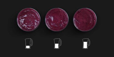 trois verres de smoothie