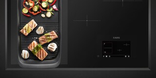 Groenten garen op een grillpan