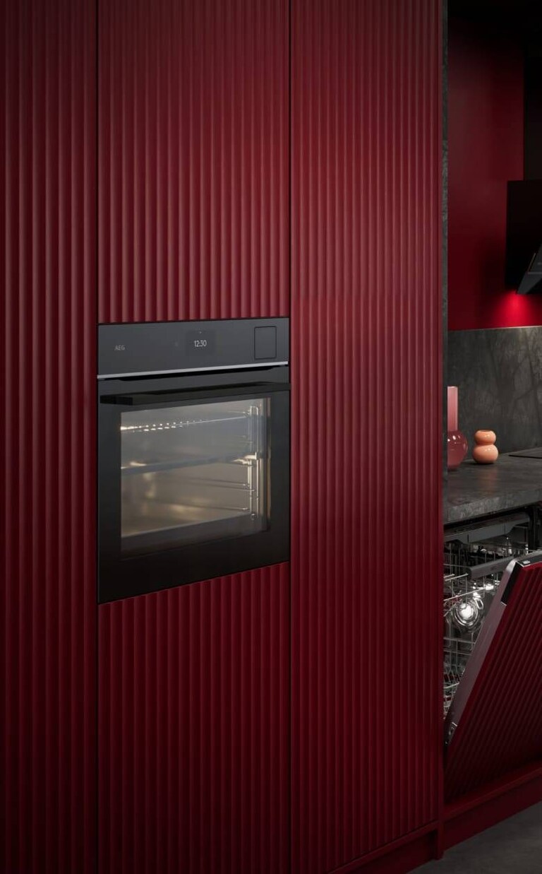 Een AEG oven in een keuken.