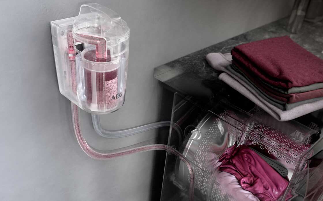 Microplastic filter in actie