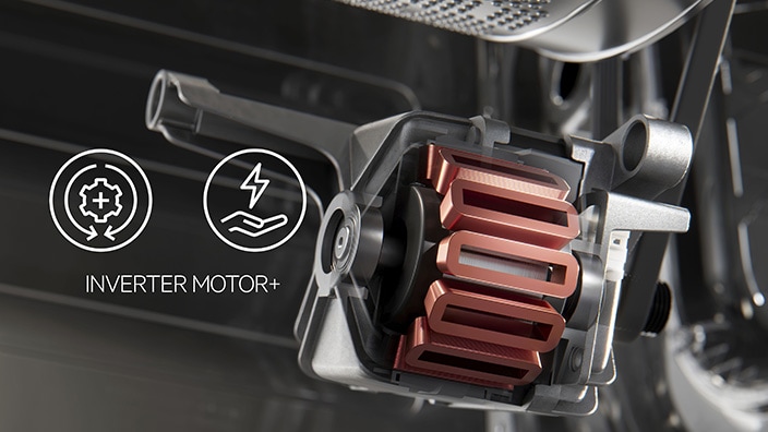 Inverter Motor+ icon en tekst