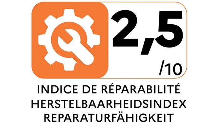 Index de réparabilité 2,5