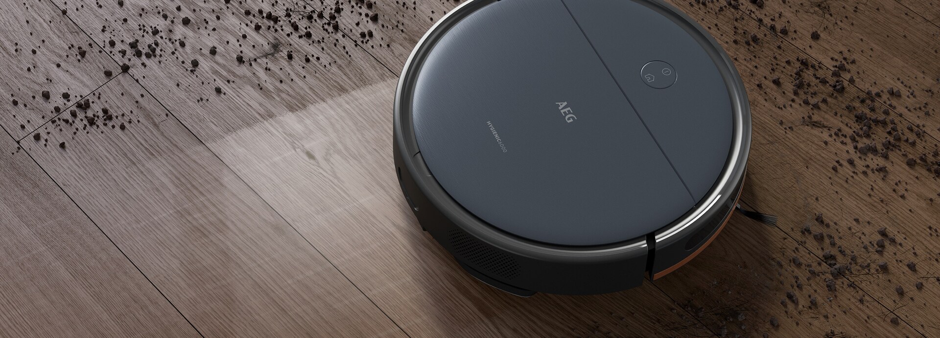 Robot aspirateur sur le sol