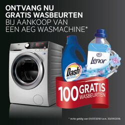 Dash en Lenor promotie - 100 gratis wasbeurten
