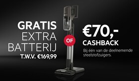 GRATIS EXTRA BATTERIJ OF 70€ CASHBACK