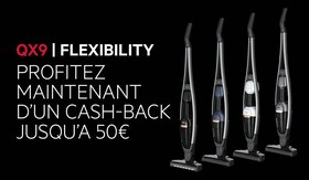 jusqu'à 50€ cash-back à l'achat d'un QX9 stofzuiger van AEG